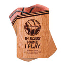 In Jesus' Name I Play - The Athlete's Prayer - Basketball - 3.8 x 2.5 Inch Brown Cardstock Pocketcard Bookmark; Pack of 12