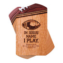 in Jesus' Name I Play - The Athlete's Prayer - Football - 3.8 x 2.5 Inch Brown Cardstock Pocketcard Bookmark; Pack of 12
