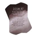 For We Walk by Faith Not by Sight - 2 Cor. 5:7-3.8 x 2.5 Inch Brown Cardstock Pocketcard Bookmark; Pack of 12