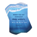 When You Go Through Deep Waters - Isaiah 43:2-3.8 x 2.5 Inch Blue Cardstock Pocketcard Bookmark; Pack of 12