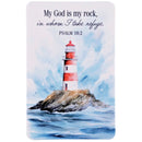 Dicksons Inspirational Christian Pocketcard Bookmark for Books and Novels 2.5 x 3.75 Inch Paper Lighthouse God is My Rock Pack of 12
