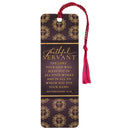 Dicksons Faithful Servant Cross Burgundy 6 x 2 Laminated Cardstock Bookmark with Tassel Pack of 12