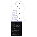 Dicksons When You Fall Rise and Keep Trying Black and White Polka Dot 2 x 6 Paper and Tassel Encouraging Tassel Bookmark, Pack of 12