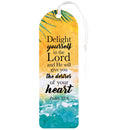 Dicksons He Will Give You The Desires of Your Heart Delight Sunshine Yellow and Sea Blue 2 x 6 Paper and Tassel Curved Top Encouraging Tassel Bookmark, Pack of 12