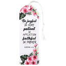 Dicksons Be Joyful in Hope Patient in Affliction Faithful in Prayer Pink and White 2 x 6 Paper and Tassel Curved Top Encouraging Tassel Bookmark, Pack of 12