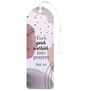 Dicksons Turn Your Worries Into Prayers Pink Watercolor 2 x 6 Paper and Tassel Curved Top Encouraging Tassel Bookmark, Pack of 12