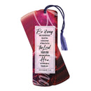 BKMTL-603 Be Strong and Courageous - Deuteronomy 31:8-6 x 2 Inch Purple and Pink Cardstock Tassel Bookmark Place Keeper; Pack of 12