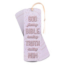 God Fearing Truth Seeking Mom - 6 x 2 Inch Pink Cardstock Tassel Bookmark Place Keeper; Pack of 12