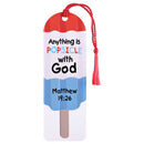 Dicksons Inspirational Christian Tassel Bookmark for Books and Novels 2 x 6 Inch Paper Anything is Popsicle Pack of 12
