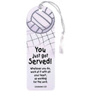 Dicksons Inspirational Christian Tassel Bookmark for Books and Novels 2 x 6 Inch Paper Volleyball You Have Been Served Pack of 12