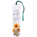 Dicksons Inspirational Christian Tassel Bookmark for Books and Novels 1.5 x 6 Inch Laminated Paper Sunflowers Have Faith in God Pack of 12