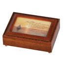 Dicksons Trust The Lord To Comfort You 8 x 6 Inch Woodgrain Brown Poly-Cast Resin Musical Jewelry Box Plays Amazing Grace