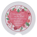 Dicksons Desires of Your Heart Pink Floral 2.5 Inch Ceramic Car Coasters Pack of 2
