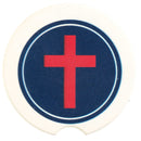 Dicksons Cross Christian Flag Red, White, and Blue 2.5 Inch Ceramic Car Coasters Pack of 2