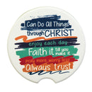 Dicksons I Can Do All Things Enjoy Colorful 2.5 inch Ceramic Car Coasters Set of 2
