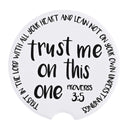 Dicksons Trust Me On This One Classic White 2.5 Inch Absorbent Ceramic Car Coasters Set of 2
