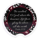 Dicksons Be Exalted Let Your Glory Be Above The Earth Black and White 2.7 x 2.7 Ceramic Moisture Absorbing Auto Cupholders, Pack of 2