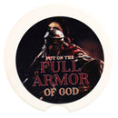 Dicksons Put On The Full Armor of God Red and Black Sandstone Ceramic Auto Car Coaster Set of 2 2.6 Inch