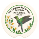 Dicksons Rejoice and Be Glad Green and Yellow 2.5 Inch Ceramic Car Coasters Pack of 2