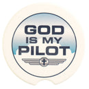 Dicksons is My Pilot Blue and White 2.5 Inch Ceramic Car Coasters Pack of 2