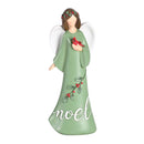 Dicksons Christmas Tabletop Figurine Festive Holiday Décor 3.5 x 9.75 Inch Resin Angel Holding Bird Noel Green