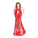 Dicksons Christmas Tabletop Figurine Festive Holiday Décor 3.5 x 9.5 Inch Resin Angel Praying Hands Joy Red