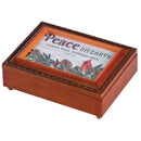 Dicksons Musical Christmas Trinket Photo Jewelry Box Plays Tune Silent Night 6 x 8 Inch Acrylic Peace On Earth