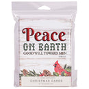 Dicksons Christmas Stationary Greeting Card With Envelopes 6 x 4 Inch Paper Peace on Earth Cardinal Bird Pack of 12