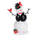 Dicksons Christmas Tabletop Figurine Festive Holiday Décor 6.75 x 10 Inch Resin Glitter Snowman with Cardinal Birds