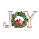 Dicksons Christmas Tabletop Figurine Festive Holiday Décor 4 x 8 Inch Resin Cardinal Birds Joy Wreath