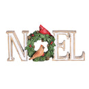 Dicksons Christmas Tabletop Figurine Festive Holiday Décor 5 x 10.5 Inch Resin Cardinal Birds Noel Wreath