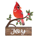 Dicksons Christmas Tabletop Figurine Festive Holiday Décor 8 x 10.5 Inch Resin and Metal Cardinal Bird Joy