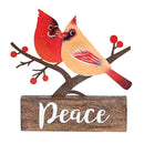 Dicksons Christmas Tabletop Figurine Festive Holiday Décor 8 x 9.25 Inch Resin and Metal Cardinal Birds Peace