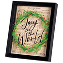 Dicksons Decorative Christmas Frame Hanging Wall or Tabletop Sign 9 x 11 Inch MDF and Glass Wreath Joy to the World Hymn