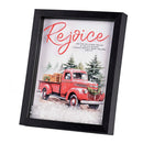 Dicksons Decorative Christmas Frame Hanging Wall or Tabletop Sign 9 x 11 Inch MDF Red Truck Rejoice