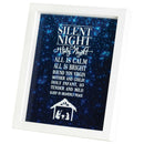 Dicksons Silent Night Navy Blue and White 13 x 9 Inch Decorative Hanging Wall Art or Tabletop Sign