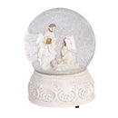 Dicksons Musical Tabletop Snow Globe Holiday Christmas Décor 3.75 x 5.25 Inch Glass and Resin Holy Family Plays Jesus Loves Me White