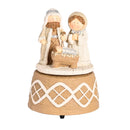 Dicksons Musical Tabletop Christmas Figurine Holiday Home Décor Plays Tune Silent Night 3.5 x 5.5 Inch Resin Holy Family Nativity Knitted Mock