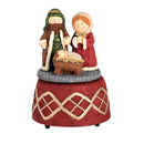 Dicksons Musical Tabletop Christmas Figurine Holiday Home Décor Plays Tune Silent Night 3.5 x 5.5 Inch Resin Holy Family Nativity Knitted Mock Red