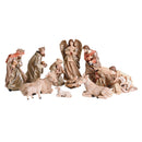 Dicksons Christmas Nativity Tan and Brushed Gold Tone 7 Inch Resin Figurine Set of 12