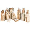 Dicksons Nativity Scene Figurines Christmas Décor 1.75 x 3.75 Inch Resin Holy Family White and Brown Knitted Mock Set of 9
