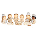 Dicksons Nativity Scene Figurines Christmas Décor 2 x 3.5 Inch Resin Holy Family Knitted Mock Set of 9
