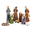 Dicksons Nativity Scene Figurines Christmas Décor 2.75 x 7.75 Inch Resin Holy Family Colorful Carved Wood Grain Mock
