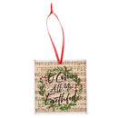 Dicksons Decorative Holiday Hanging Christmas Tree Ornament 3.5 Inch Glass Come All Ye Faithful Hymn