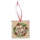 Dicksons Decorative Holiday Hanging Christmas Tree Ornament 3.5 Inch Glass Silent Night