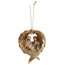 Dicksons Holy Family Praying in Wings Metallic Gold Tone 4 Inch Resin Hanging Christmas Ornament