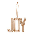 Dicksons Joy Cream and Brushed Gold Tone 4 Inch Resin Hanging Christmas Ornament