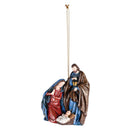 Dicksons Decorative Holiday Hanging Christmas Tree Ornament 3.25 x 4.25 Inch Resin Holy Family Red Blue