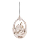 Dicksons Decorative Holiday Hanging Christmas Tree Ornament 3.25 x 5.25 Inch Resin Holy Family Creche