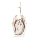 Dicksons Decorative Holiday Hanging Christmas Tree Ornament 2.75 x 4.5 Inch Resin Holy Family in Angel Wings